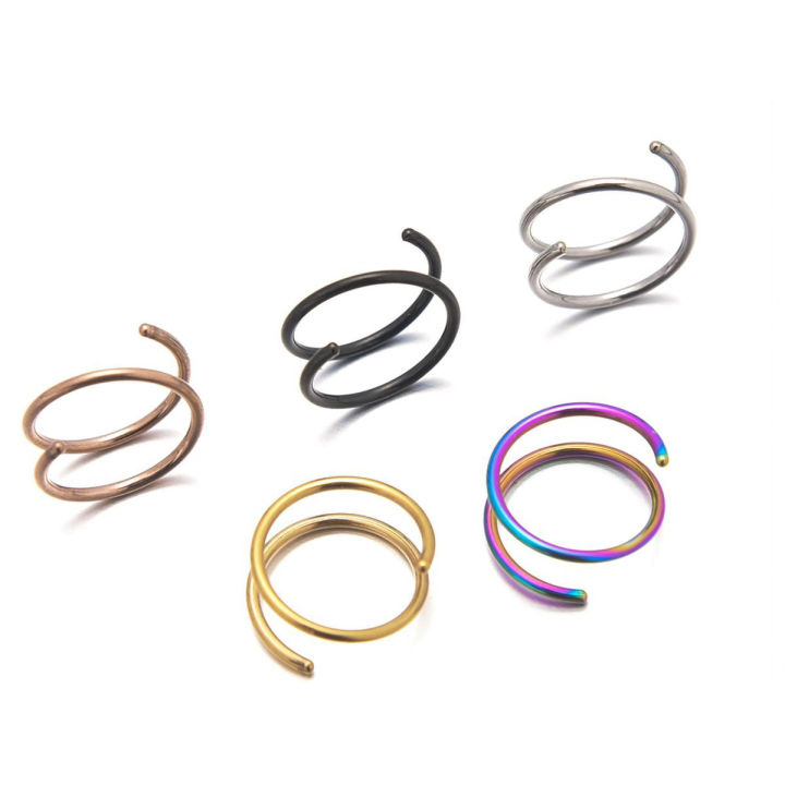 Stainless Steel Double Hoop Nose Ring Nostril Piercing Nose Ring Jewelry For Women