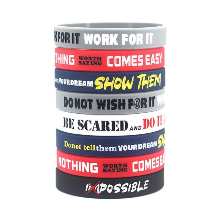 1 Pack Motivational Wristbands for Men, Women Teens, Silicone Bracelets with Inspirational Quotes,Men's Unisex Adult Design