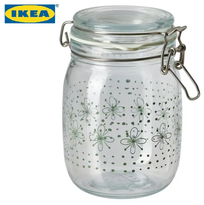 IKEA%20KORKEN%20Glass%20Jar%20with%20lid%20(rubber%20seal),%20Clear,%20Red%20Brown,%20patterned%20light%20beige,%20Green,%201%20Liter%20%E2%80%93%20Air%20Tight%201000%20ML%20-%20Image%204