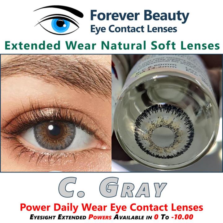 Luminous Gray Circle Gray Eyesight Extended Power Contact Lenses Cosmetic Colored Eye Contact Lenses Forever Beauty / Disposable Lenses / Lense, Eye Lense / Color Lense / Eye Lenses For Girls Women Men