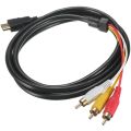 ZOROOM 7 Pairs Open Screw Banana Plugs with HDMI to RCA Cable 1080P HDMI Male to 3 RCA S-Video AV Audio Cable Cord Adapter. 