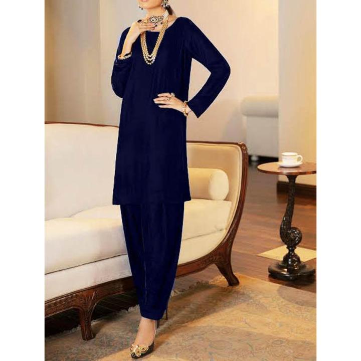 Velvet Simple Dress For Women For Winter