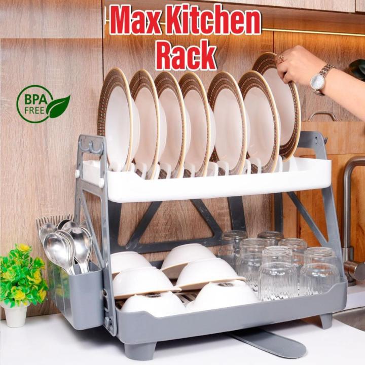 Kasana traders Kitchen Dish drying Rack for Efficient Drying Organization and storage with multiple slots and compartments to hold plates bowls glasses cutlery utensils and other Kitchenware kitchen accessories