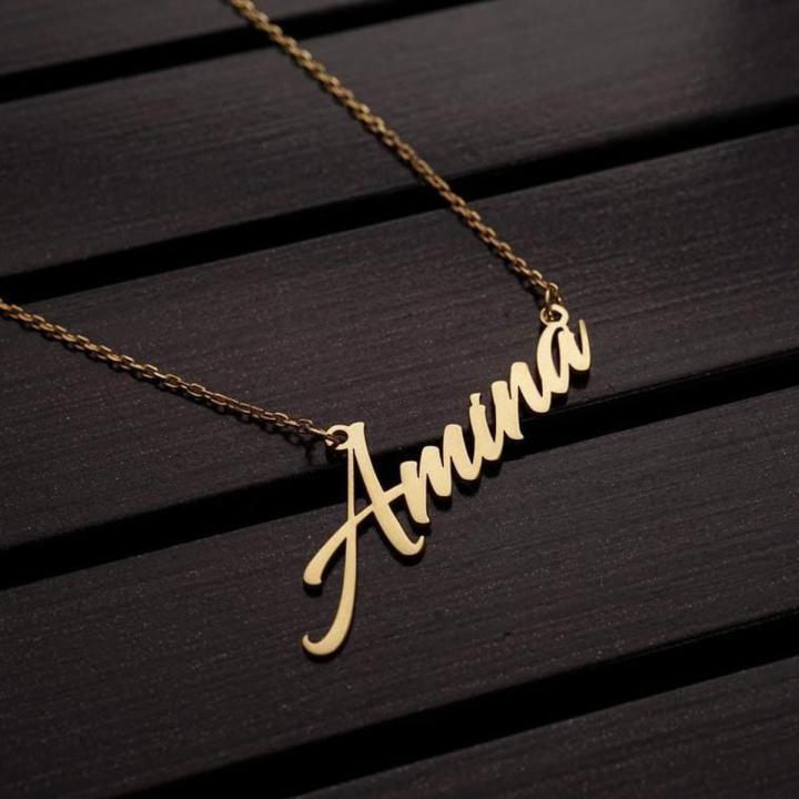 Name Locket In Budget 24K Golden Plated Custom Name Necklace for girls Customize Gift Daraz.pk