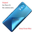 Poco F3 Original Back Glass Cover For Xiaomi Poco F3 , Back Door Replacement Hard Battery Case, Rear Housing Cover With Adhesive. 