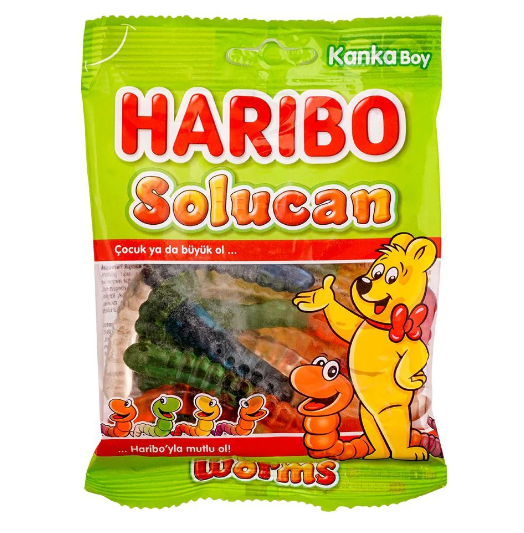 HARIBO JELLY WORMS 80 GM BASIC