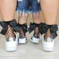 Fishnet socks with bow fishnet stretchable mesh socks for Baby girls/Teenage Girls and Women. 