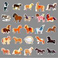 50 Bantam Cute Cartoon Animal Pony Doodle Waterproof Decorative Computer Phone Case Handbook Stickers. 