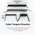 Spring Spiral Power Cable 2 3 4 5 6 7 8 9 10 12 18 Core 0.1/0.2/0.3/0.5/0.75mm2 Connector Extend Tensile Retractile Coil PU Wire. 