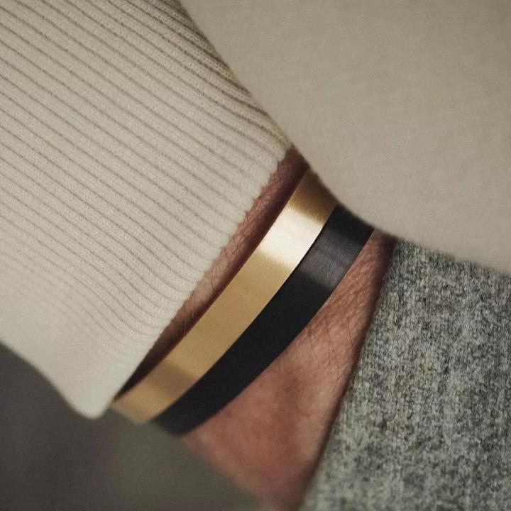 Latest Simpl Gold/Black/Silver Color Stainless Stee Open-Cuff Bracelet for Men (pack Of 1 )