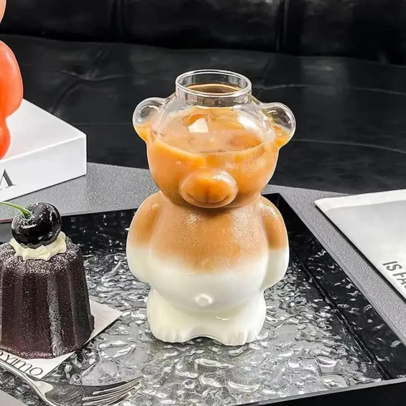 Cartoon Bear Glass Coffee Mug
