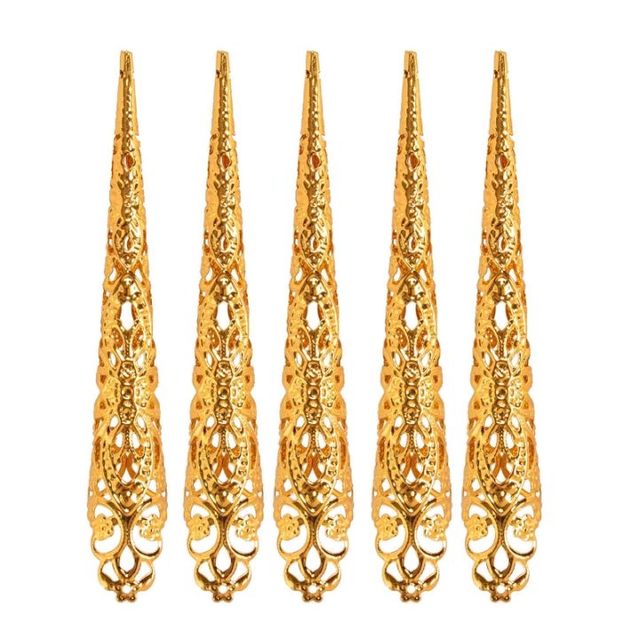 2024 New Fingertip Claw Rings Nails Decoration Chinese Finger Claws Belly Dance Finger Nails Full Finger Rings False Long Nails