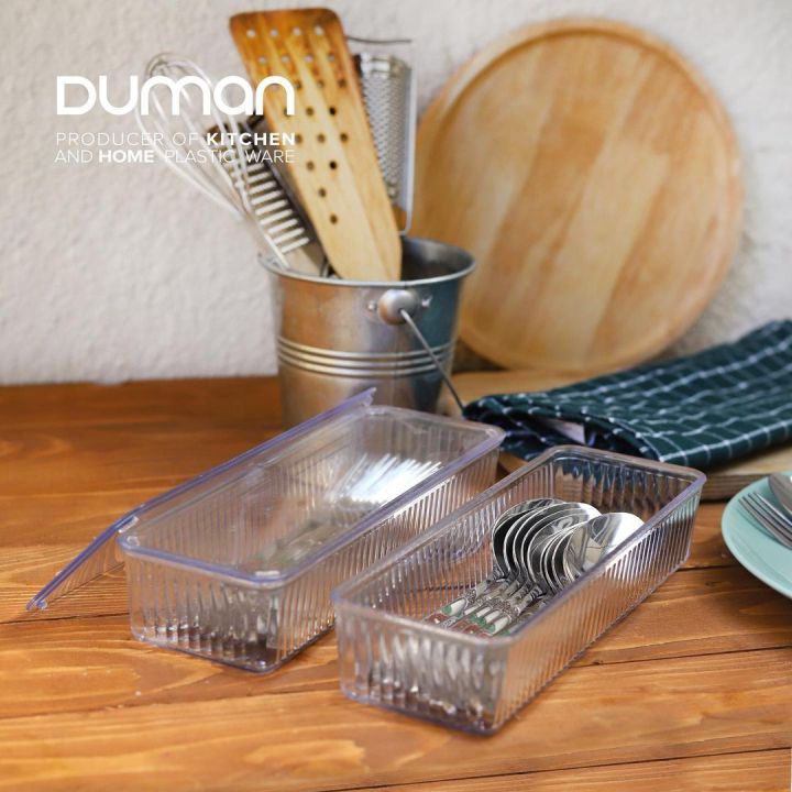 Duman Spoon & Cutlery Tray with lid | Cutlery Tray with lid | Crystal Spoon Cutlery Tray | Fork Cutlery Tray with Lid