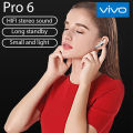 【COD+Ready Stock + FREE Shipping 】VIVO Original Air Pro6 TWS Bluetooth Earbuds Wireless Bluetooth Earphones Touch Control Stereo Headset Bluetooth Earphones for Xiaomi. 