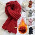 Winter Thickened Thermal Knitted Scarf for Women Men Solid Color Korean Warmer Long Size Scarve Christmas New Year Gifts Unisex. 