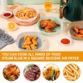 2Pcs Air Fryer Silicone Basket Silicone Mold Airfryer Oven Baking Basket Tray Pizza Fried Chicken Pan Liner Accessories. 