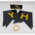 HAPPY BIRTHDAY WORD BANNER WITH RIBBON LACE. 
