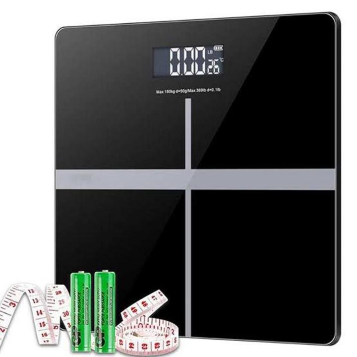 Tempered Glass Electronic Digital Body Weight Scale, Bathroom Scale 180 KG with LCD Display Weight Machine