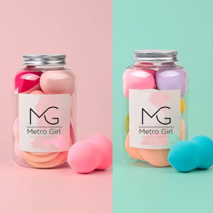 Makeup%20Blender%20Sponges%20Set%208PCs%20and%2010%20PCs%20with%20Jar,%20Foundation%20Blending%20Sponge,%20Cosmetics%20Puff,%2010%20Pcs%20Multiple%20Shapes%20and%20Colour%20with%20jar.%20-%20Image%202