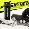 Shaker Bottle - 24 Ounce Protein Shaker Plastic Bottle for Pre & Post workout with Twist and Lock Protein Box Storage. 