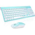 Wireless Keyboard Mouse Combo, cimetech Compact Full Size Wireless Keyboard and Mouse Set 2.4G Ultra-Thin Sleek Design for Windows, Computer, Desktop, PC, Notebook, Laptop - (Turqouise). 
