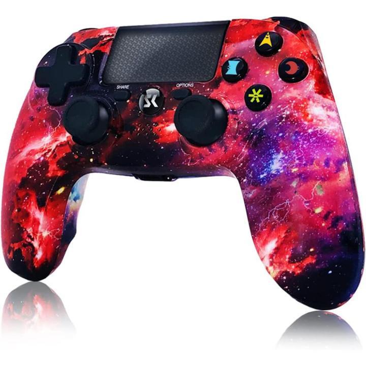 Wireless Gaming Controller for PS4, Galaxy Nebula Design High Performance, Dual Vi br ation Gaming Controller, Compatible with PlayStation 4 /Pro/Slim/PC with Audio Function, Mini LED Indicator​​​​​