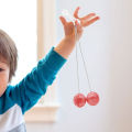 Hand Swing Rope Ball Toy Developmental Motor Skill Swing Bump Ball on A String for Kids. 