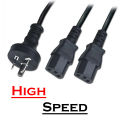Y Shape Power Cable 2 in 1 for PC and Workstations -  High Quality Y Power Cord Power Splitter Cable for Computers and Monitors - 2 in 1 Power Cable for Computer 100% Pure Copper Cable - Power Cord Cable 2 in 1. 