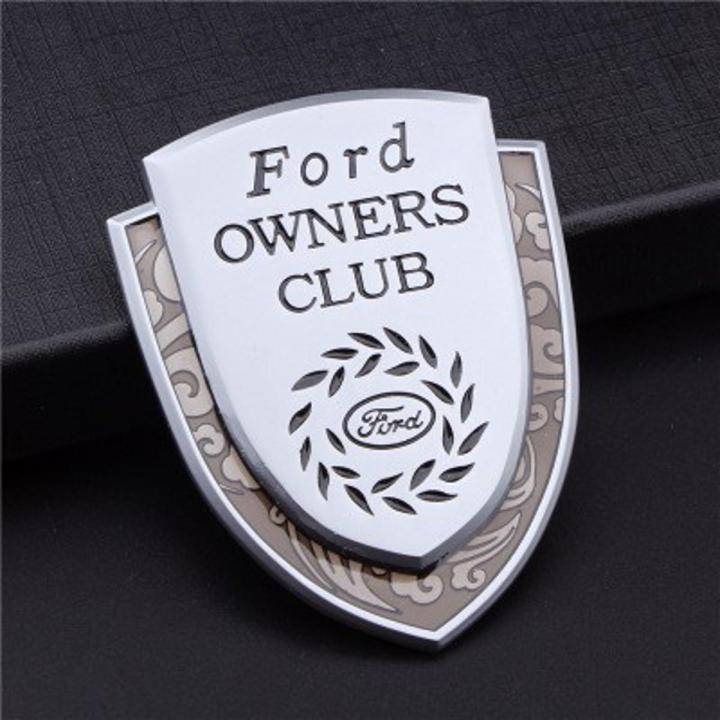 1Pieces  Metal Ford Owners Club Side Rear Emblem Badge Sticker Honda（model：silver）