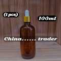 (100ml) Empty High Grade Essential Oil Serum Glass Dropper Refillable Bottle in Amber Colour(100 ml). 