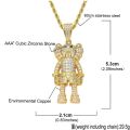 Iced Out Cartoon Puppets Pendant Necklace Hip Hop Necklace For Men Rapper Rope Chain Charm Jewelry Accessories. 