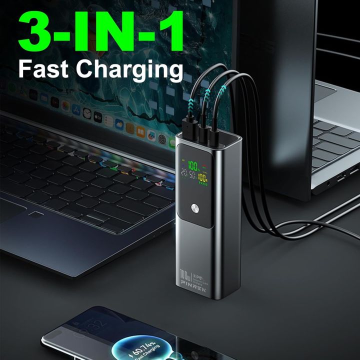 PINREK%20Power%20Bank%2020000mAh,%20PD%20100W%20Fast%20Charging%20Power%20Bank%20Portable%20with%202%20USB-C%20and%201%20USB-A%20Port,%20Battery%20Pack%20Compatible%20for%20M0acbook%20Laptop,%20Galaxy%20S25/S24/S23%20Series,%20I%20phone%2016/15/14/13%20Series%20-%20Image%204