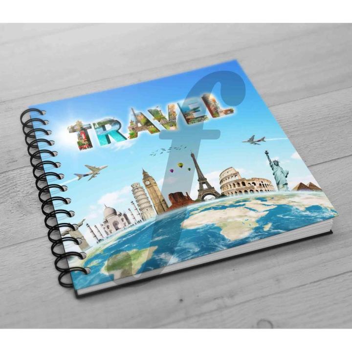 Travel Diary Printed Personalized Cute Customized Spiral Diaries by Favourite Plus
