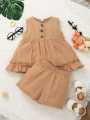 Adorable Baby Girl Casual Frock with Shorts: Comfortable Lawn Fabric for Stylish Comfort Trendy Casual Wear in Soft Lawn Fabric. 