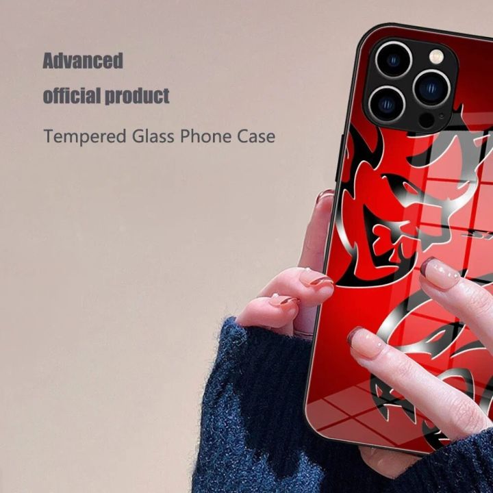 Dodge Challenger S-SRT Burnout Phone Case Tempered Glass for IPhone 14 13 11 Pro Max XR XS MAX 8 14 15 Plus 12 Pro Phone Covers