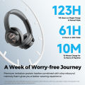 soundpeats space bluetooth wireless headphone with foldable design noise cancelling microphone and long battery life ideal for sports and smartphones. 