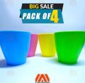 Pack Of 4+4 Plastic Unbreakable Colorful Bowl & Glass For Kids Plastic Crockery Dining Elegant Design child friendly color. 