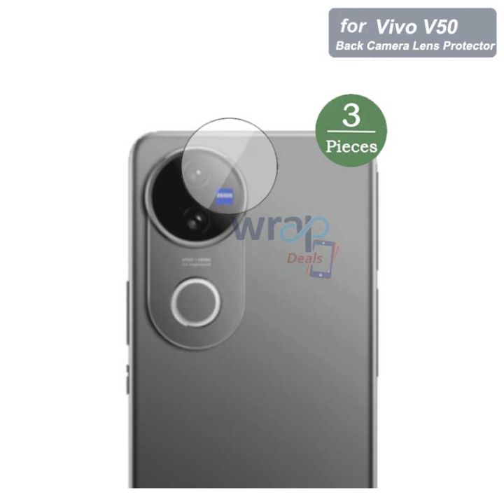 3 Pcs Vivo V50 Back Camera Lens Protector Soft sheet 9H Plastic Nano Film For Vivo V50 - Transparent