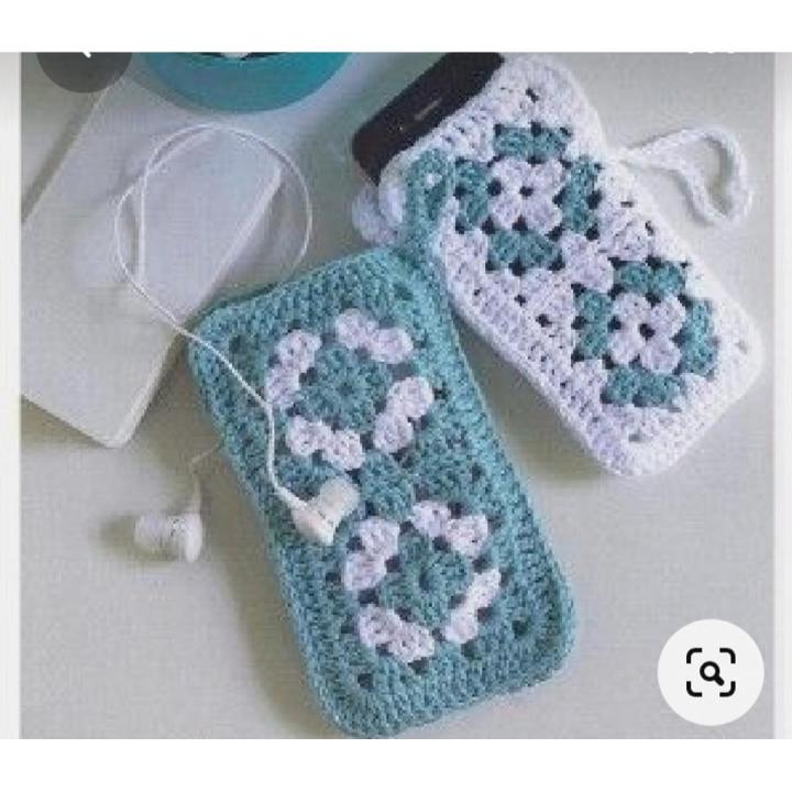 crochet hand made woolen mobile pouch 1 itam