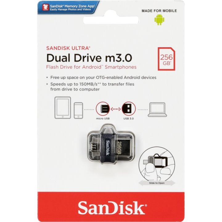 SanDisk Ultra Dual Drive M3.0 OTG for Android Devices - 256GB