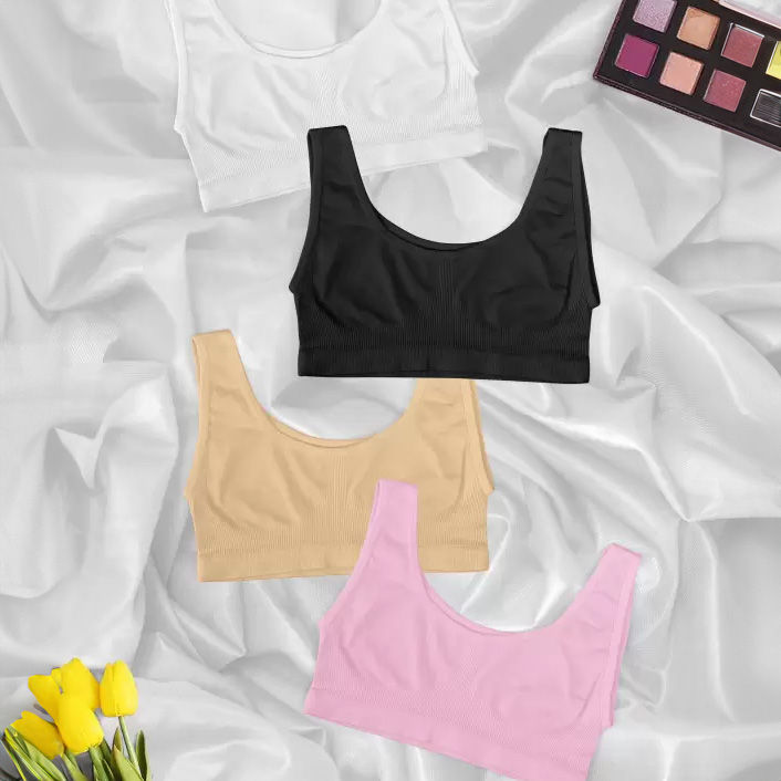 Women’s Multi-Color Undergarments Set - Adjustable Non-Padded Bras, Pack of 4