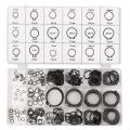 300 Piece C-Clips External Snap Ring Black Washer Hardware Cir Clip Retaining Ring Set For Industrial Fasteners 18 Sizes. 