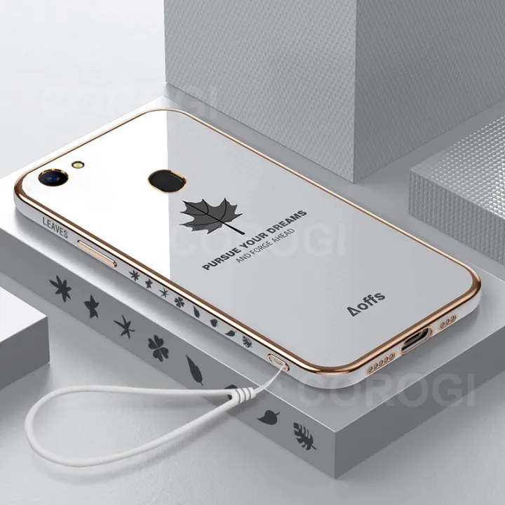 For%20OPPO%20F5%20/%20OPPO%20F5%20Youth%20Back%20Cover%20with%20Lanyard%20Fashion%20Shiny%20Plating%20Maple%20Leaf%20Design%20Camera%20Lens%20Protection%20Square%20Edge%20Soft%20Silicone%20Protective%20Phone%20Case%20-%20Image%209