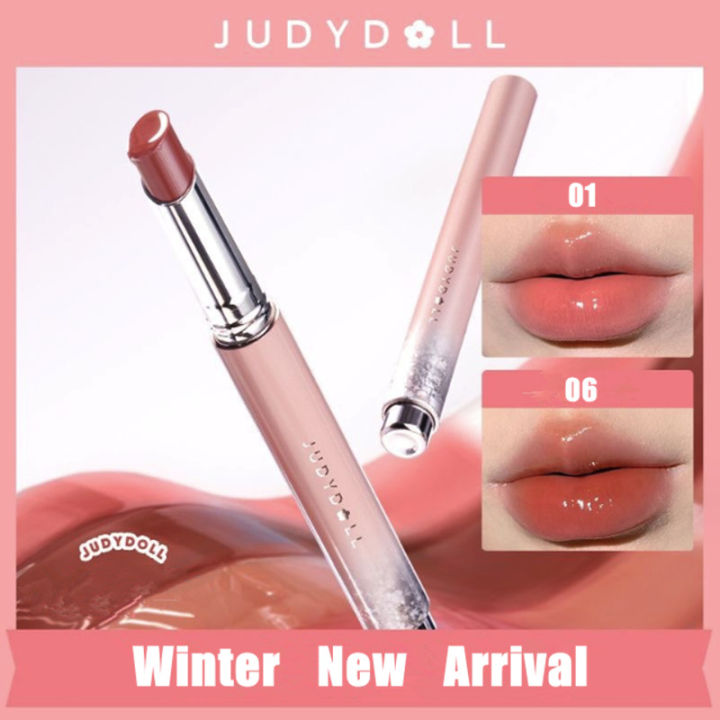 Judydoll Solid Lip Gloss Lip Stain Water Light Shimmer Lipstick Lip Balm Lip Glaze Moisturizing Non Sticky Cup Plump Lips