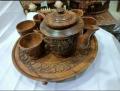 Creative Wooden Tea Set, Wooden Handicraft Tea Cup Teapot Set, Carving wooden 5 Cup and kettle Set.. 
