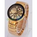 Adimax Full Gold Steel Elegant Men's Fashion Quartz Watch. 