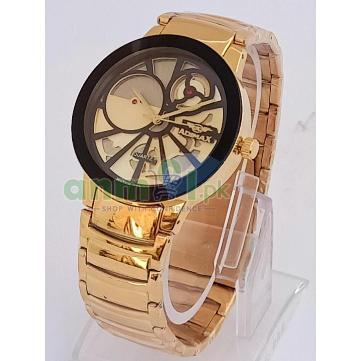 Adimax Full Gold Steel Elegant Men's Fashion Quartz Watch