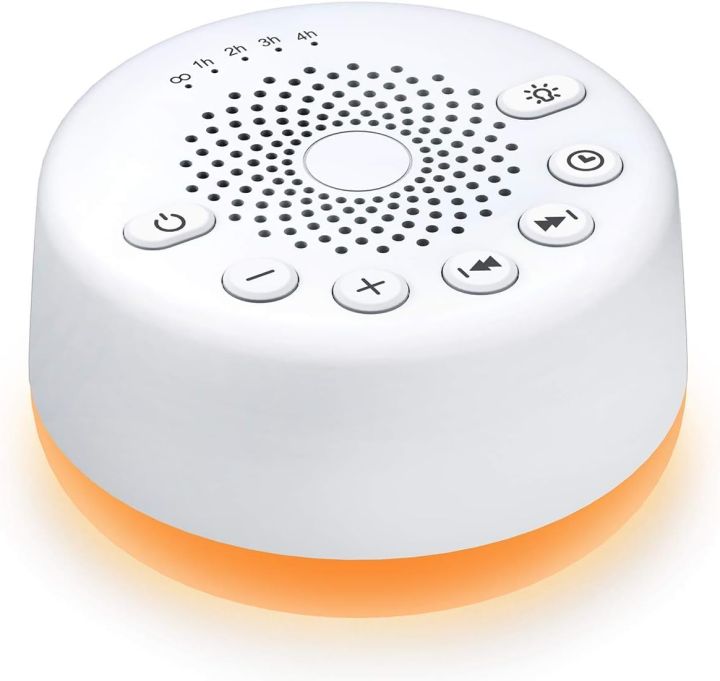 Easysleep White Noise Sound Machine with 25 Soothing Sounds and Night Lights with Memory Function 32 Levels of Volume and 5 Sleep Timer Powered by AC or USB for Sleeping Relaxation (Black) Model EVN i1