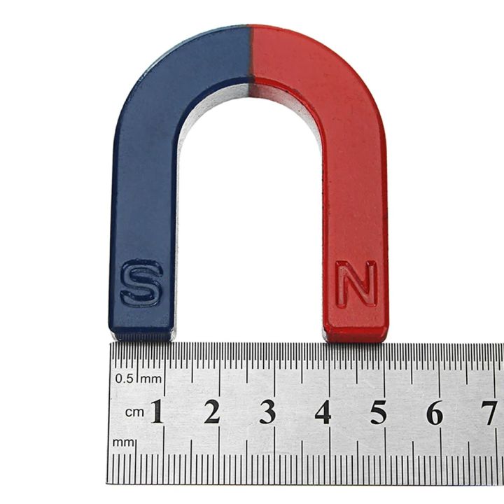 MS - U Shaped Horse Shoe Magnet Blue & Red 4 Jumbo Horseshoe U Magnet size L95mm x W64mm
