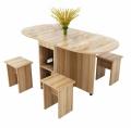The Simplicity Of The Household Foldable Family Dining Room Table And Chairs. 
